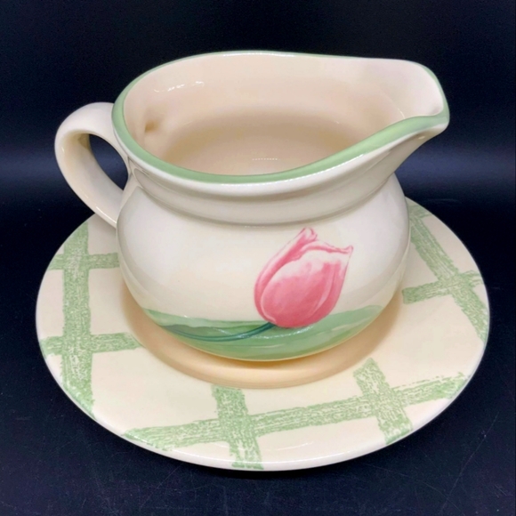 Pfaltzgraff Garden Party Gravy Server & Underplate - Picture 1 of 6